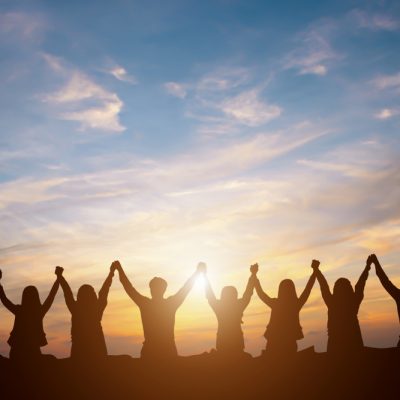 Silhouette,Of,Group,Happy,Business,Team,Making,High,Hands,Over